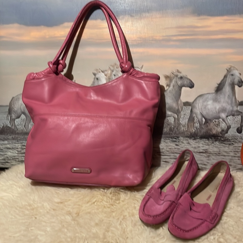 BR XXL pink leather bag